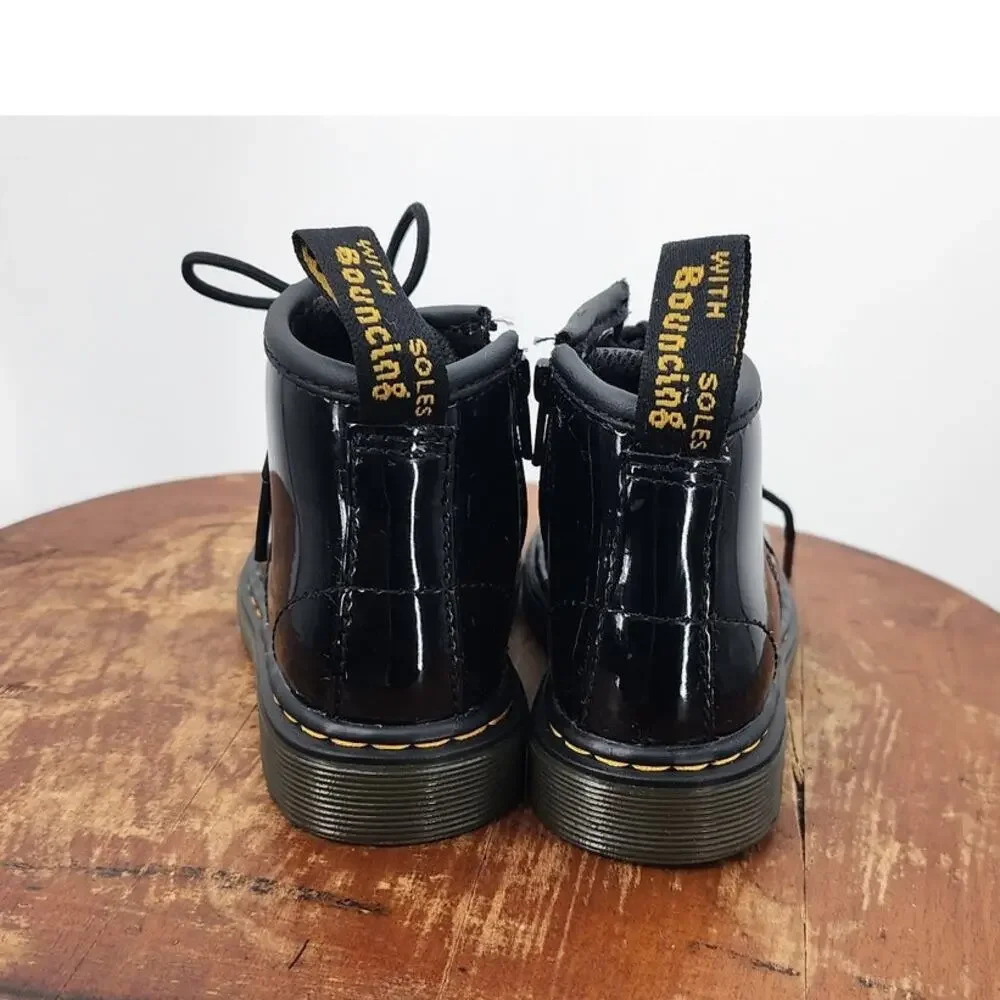 Girl's Toddler Doc‎ Marten's Black Patent Leather Boots Size 5